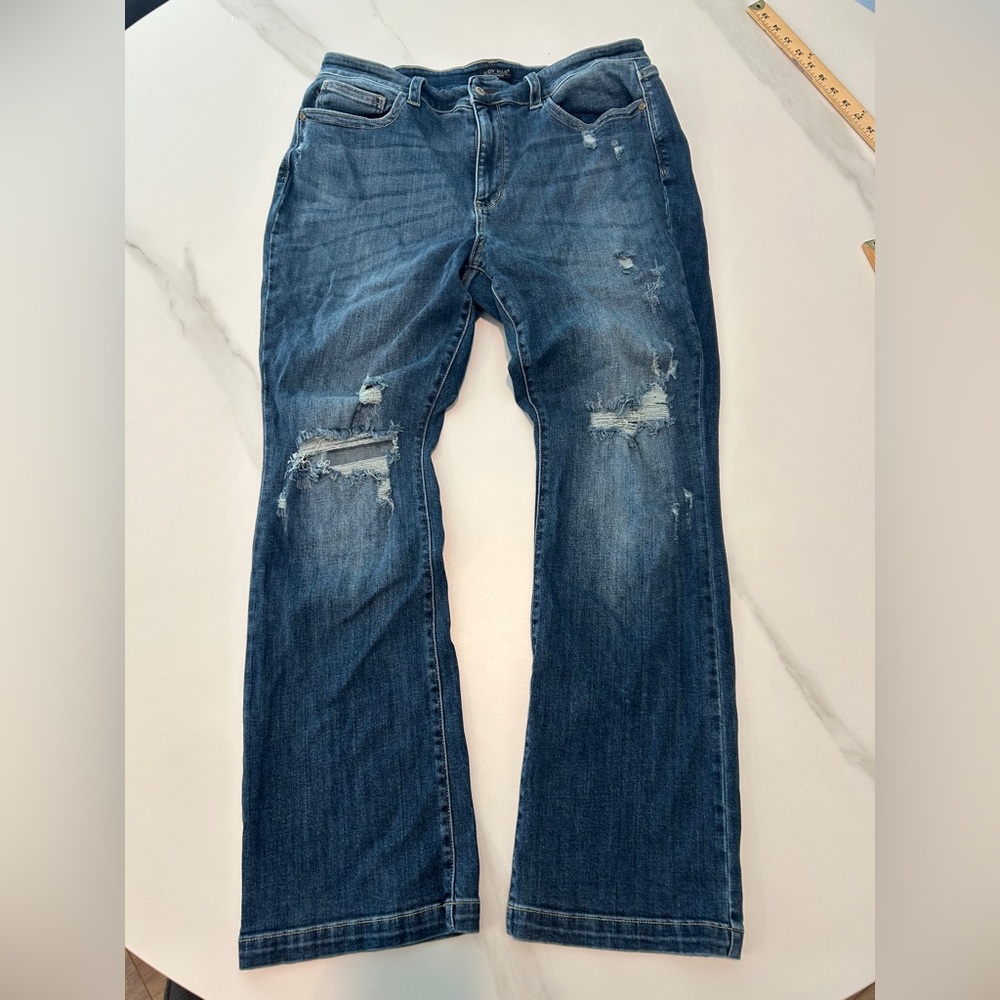 Judy Blue Women's Boot Cut Jeans - Distressed Blue